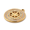 304 Stainless Steel with Crystal Rhinestone Enamel Pendants STAS-G358-21G-2