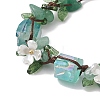 Electroplated Natural Green Aventurine Chip Bead Braided Bead Bracelets for Women BJEW-TA00610-04-3