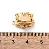 Brass Micro Pave Clear Cubic Zirconia Box Clasps KK-P291-34G-3