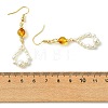 Shell Pearl and Natural Amber Dangle Earrings EJEW-JE07430-5
