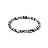 Bohemian Natural Amazonite & Platinum Synthetic Non-magnetic Hematite Beaded Stretch Bracelets for Women Men NY1304-7-1