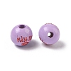 Valentine's Day Spray Painted & Printed Wood European Beads WOOD-L023-03D-2