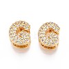 Brass Micro Pave Clear Cubic Zirconia Beads KK-T071-17G-G-1