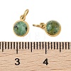 Ion Plating(IP) Natural African Turquoise(Jasper) Half Round Charms with Jump Ring STAS-A097-05G-16-3