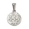 Textured 304 Stainless Steel Pendants STAS-A140-02P-4-1