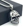 Hip Hop Style 304 Stainless Steel Skull Pendant Necklaces for Men CH7437-2