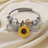 Sunflower & Heart & Bees Brass Cuff Bangles FS-WG88ED5-01-1