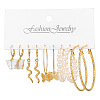 5 Pairs Alloy Hoop Earring Sets WG6DB3C-45-1