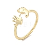 Footprint & Palm Brass Open Cuff Ring for Women RJEW-A040-03G-1