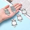 Tibetan Style Alloy Pendant Rhinestone Cabochon Settings X-TIBEP-4494-AS-FF-6