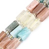 Natural Lemon Quartz & Flower Amazonite & Sunstone Beads Strands G-Q614-01A-06-2