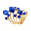 Cube & Flat Round Alloy Rhinestone Finger Rings FS-WG5656B-03-3