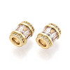 Brass Micro Pave Cubic Zirconia Beads X-KK-P237-02G-2