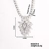 Trendy Unique Style Leaf Brass Rhinestone Pendant Necklace with Rhinestone Cup Chain for Women Girl JD6586-2-1