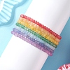 7Pcs Dyed Natural Malaysia Jade Rondelle Beads Stretch Bracelets for Women BJEW-JB13048-1