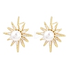 Brass Micro Pave Clear Cubic Zirconia Stud Earrings EJEW-F405-03G-2