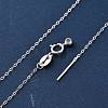 925 Sterling Silver Cable Chain Adjustable Slider Necklaces for Women NJEW-U030-01S-01-4