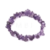 Natural Amethyst Chip Beaded Stretch Bracelets for Women Men BJEW-JB10652-04-1