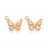 Brass Micro Pave Cubic Zirconia Charms KK-N262-112B-G-1