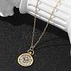 Brass Twelve Constellations Tarot Pendant Necklaces NJEW-Q006-01G-G-5