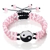 Adjustable Round Pink Cat Eye Beaded Stretch Bracelet Sets GW3439-6-1