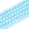 AB Color Plated Opaque Glass Rondelle Beads Strands EGLA-T029-4mm-09I-1