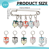 10Pcs 10 Colors Printed Handmade Porcelain Stitch Markers HJEW-BC00007-2