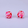 Colorful Pattern Printed Silicone Focal Beads SI-JX0022A-18-1