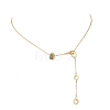 Brass Micro Pave Black Cubic Zirconia Column Bead and Love Disc Pendant Cable Chain Necklaces NJEW-JN05767-3