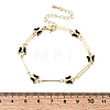 Brass with Cubic Zirconia Link Bracelest for Women BJEW-K298-03G-5