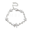 Brass Micro Pave Cubic Zirconia Link Chain Bracelets for Women BJEW-C156-04E-04P-4