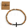 Cross Beaded Bracelet with Picture Jasper for Men JT7568-10-1