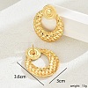 Gorgeous Vintage Stainless Steel Gold Plated Irregular Metal Texture Heart Exaggerated Lady Earrings RH6576-2-1