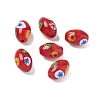 Handmade Millefiori Glass Beads LAMP-U004-02F-1