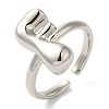 Initials Brass Open Cuff Ring for Women RJEW-N046-02F-P-1