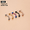 G23 Titanium Eyebrow Round Ball Curved Barbell Eyebrow Rings WGFD71D-21-1