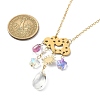 Alloy Cloud & Glass Teardrop Pendant Necklaces with 304 Stainless Steel Chains NJEW-TA00098-3