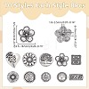 80Pcs 10 Styles 1-Hole Alloy Shank Buttons BUTT-ME0001-05-2
