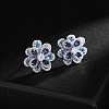 Copper & Zirconia Flower Petal Stud Earrings for Women ZY3251-2-1