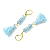 Polycotton Tassel Leverback Earrings EJEW-JE06004-4