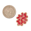 Woven Glass Beaded Connector Charms PALLOY-MZ01201-02-2