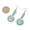 Alloy with Glass with Green Aventurinee Dangle Earrings EJEW-MZ00218-01-3