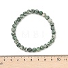 Natural Green Spot Jasper Bead Stretch Bracelets BJEW-K212-A-017-6