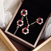 Ring Alloy Rhinestone Pendant Necklaces & Braceleta & Stud Earrings Sets WG4EA96-03-2