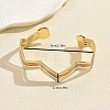 Multi-layer Geometric Wave Pattern Iron Open Cuff Bracelet for Women US3742-2