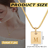 1Pc Stainless Steel Letter Rectangle Pendant Necklaces NJEW-LP0001-34M-G-2