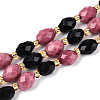 Natural Obsidian & Rhodonite Beads Strands G-N358-04A-04-2