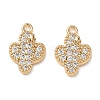 Brass Micro Pave Clear Cubic Zirconia Charms KK-D261-03G-1