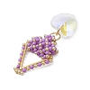 Beaded Triangle & Heart Charms PALLOY-MZ00437-03-4