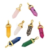 Natural Mixed Gemstone Pointed Pendants G-CJ0001-30-5